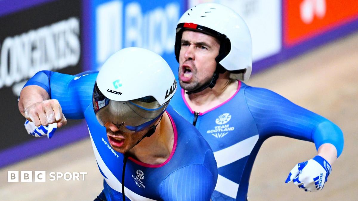 Neil Fachie and Aaron Pope showing injuries after crash before winning gold medal