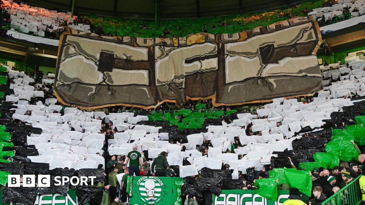 Green Brigade supporters section in Celtic Park's north curve during a match