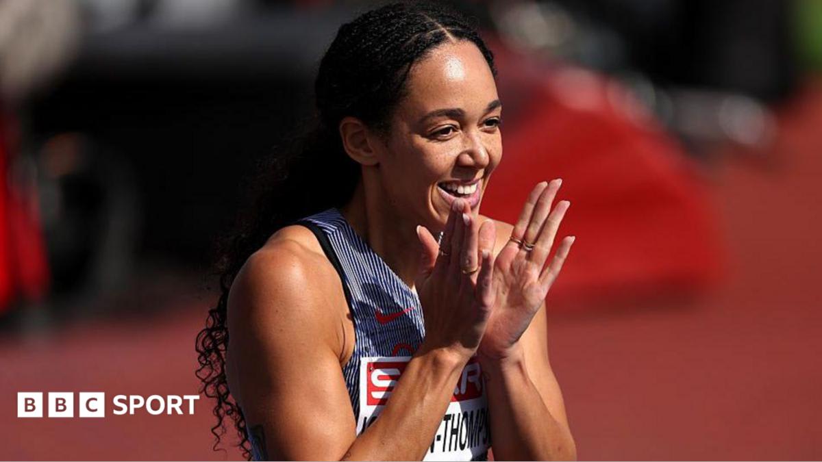 Katarina Johnson-Thompson clearing high jump bar at European Athletics Championships in Birmingham