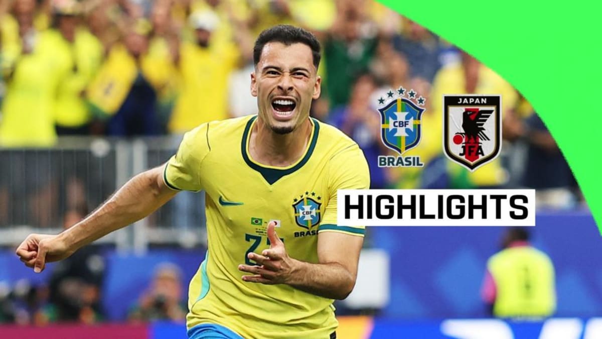 ** Gabriel Martinelli celebrates after scoring late winning goal for Brazil against Japan