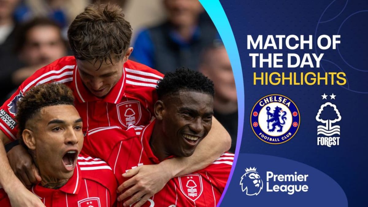Nottingham Forest players celebrating their crucial Premier League victory at Chelsea's Stamford Bridge stadium