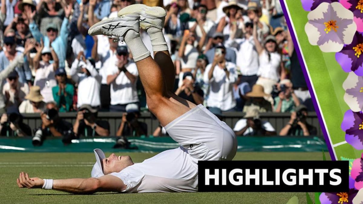 Arthur Fery celebrates on grass court after historic Wimbledon semifinal victory