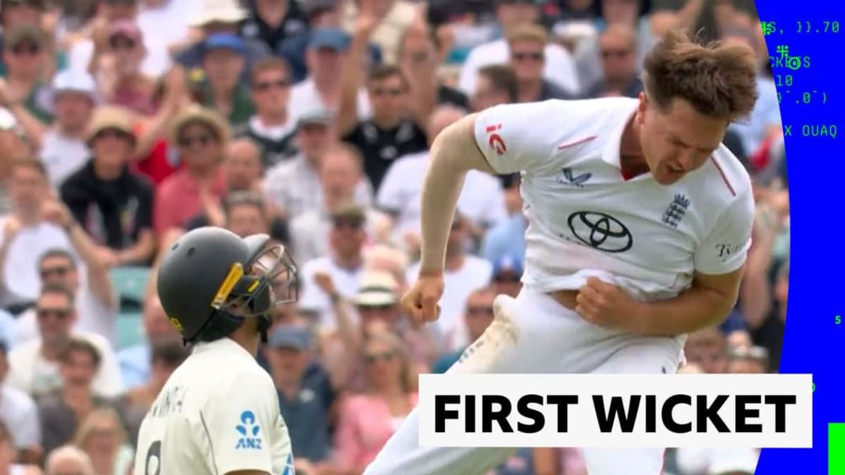 England's Sonny Baker Takes First Test Wicket at The Oval