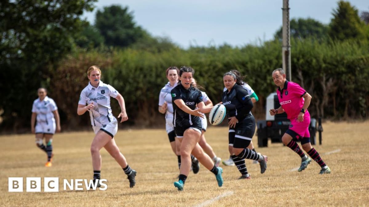 Rugby players in action during the 28-hour world record attempt at Sandbach Rugby Club