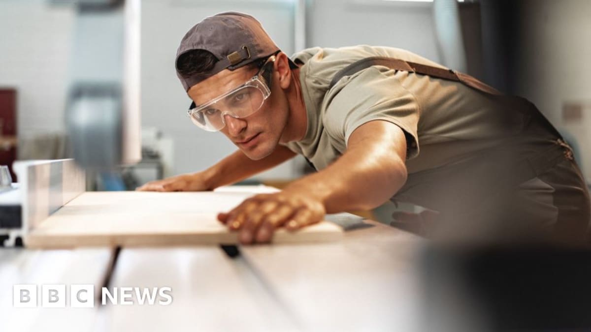 Modern woodworking shop with clean workspace and high-tech dust extraction system
