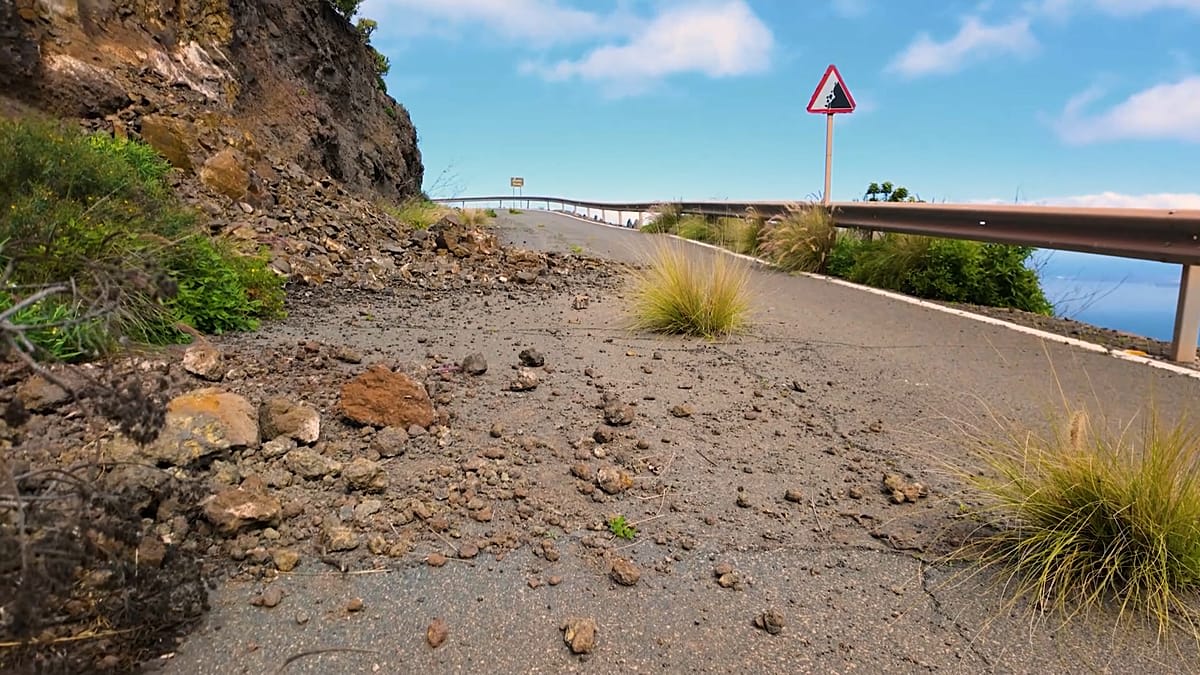 Emergency responders demonstrate drone technology to high school students in the Canary Islands for landslide monitoring