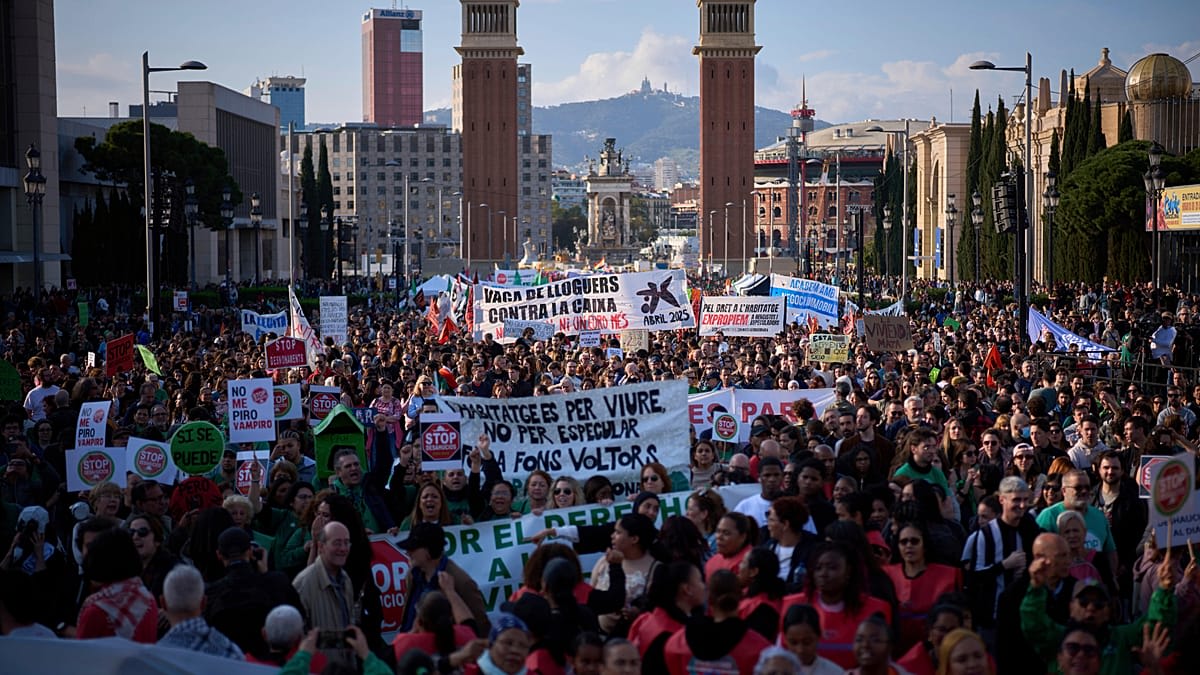 Modern affordable apartment buildings under construction in a Spanish city with blue sky overhead