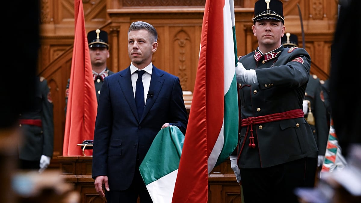 Péter Magyar takes oath as Hungary's new prime minister in parliament chamber