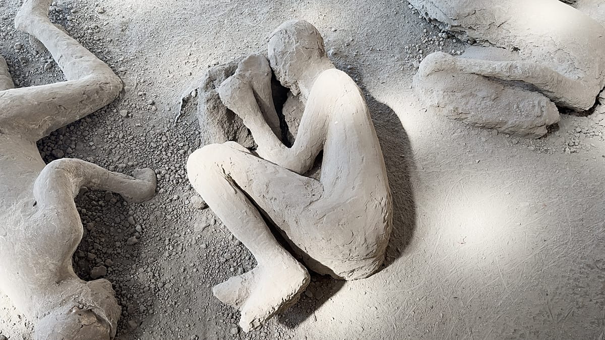 Ancient medical instruments and small wooden case discovered inside Pompeii plaster cast from 79 AD eruption