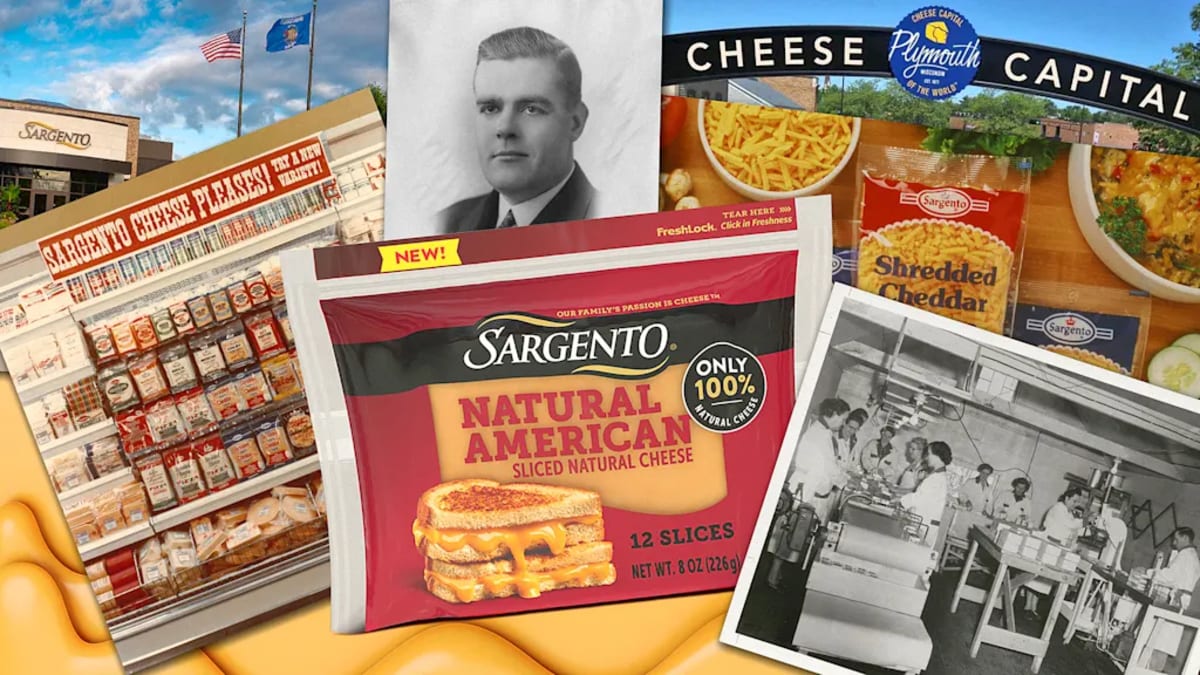 Sargento natural American cheese slices melting on burger patty in kitchen setting