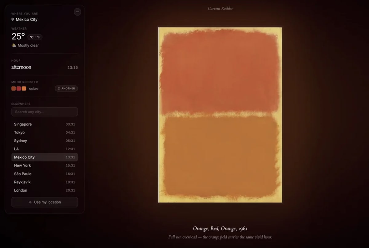 Weather App Uses Rothko Paintings to Show How Days Feel - Image 3
