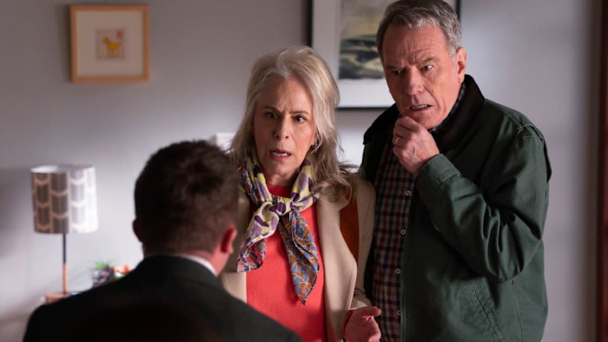 Bryan Cranston and Jane Kaczmarek as Hal and Lois in Malcolm in the Middle reunion special