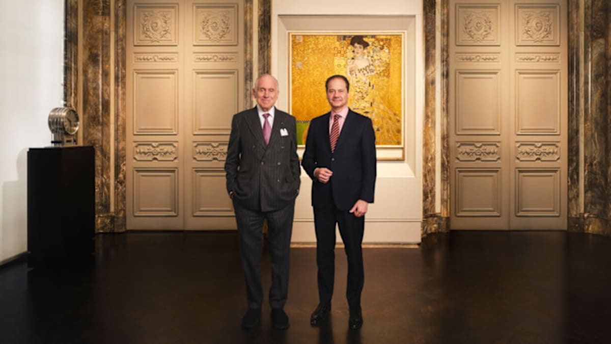 Gustav Klimt's golden Portrait of Adele Bloch-Bauer I displayed at the Neue Galerie