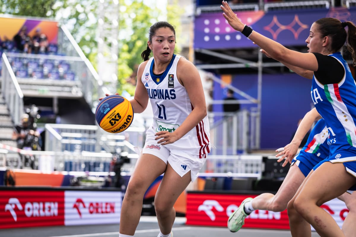 Camille Clarin of Philippines women's 3x3 basketball team competing against Italy at FIBA World Cup