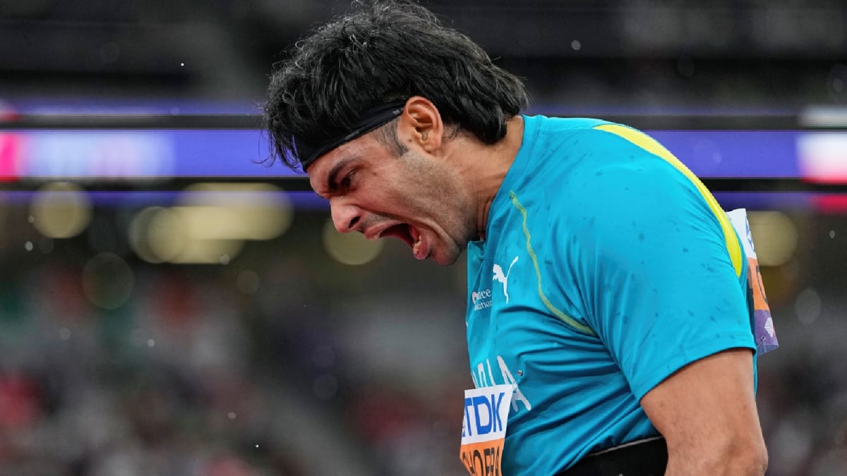 ** Olympic javelin champion Neeraj Chopra competing at World Athletics Championships in Tokyo