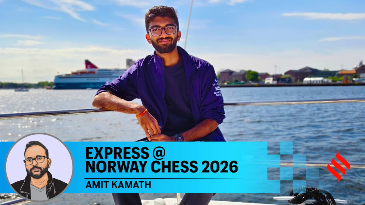 World chess champion D Gukesh concentrating during Norway Chess tournament on his twentieth birthday