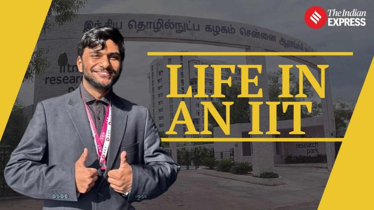 Young engineering student studying computer science at Indian Institute of Technology Madras campus