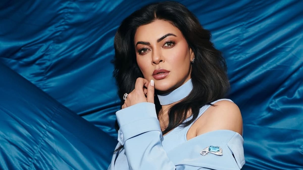 ** Sushmita Sen smiling, promoting body positivity and holistic fitness approach