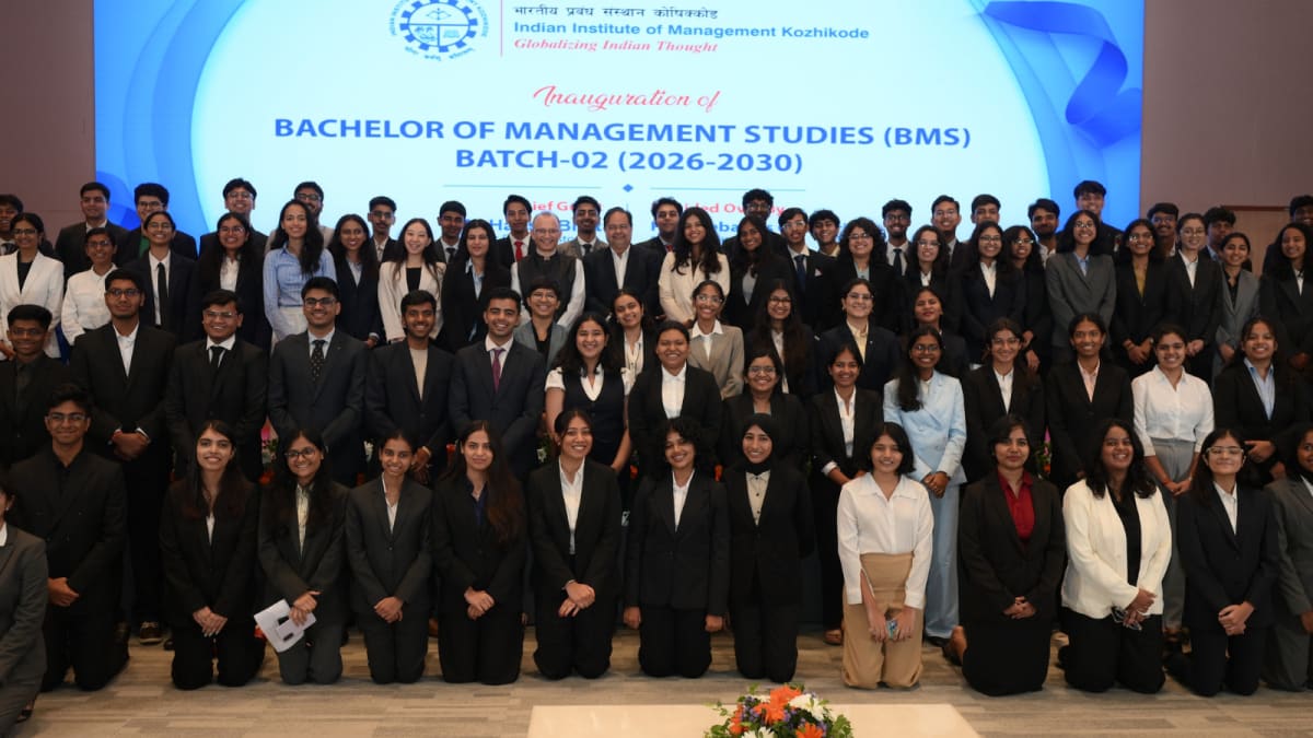 Group of diverse female students at IIM Kozhikode's Urban Learning Centre in Kochi, India