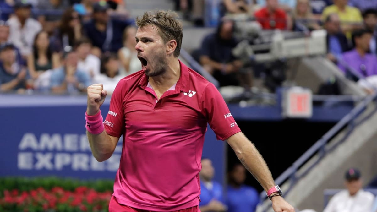 Stan Wawrinka celebrates after winning the 2016 US Open championship in New York