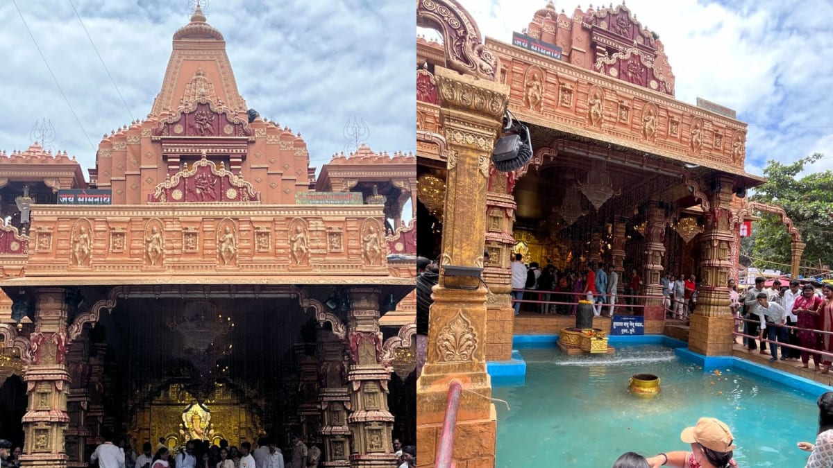 Intricate replica of historic Somnath Temple created for Ganesh festival in Pune, India