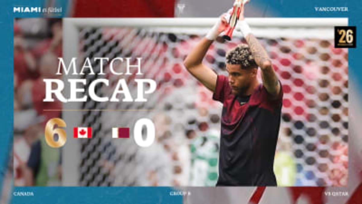Canadian soccer players celebrating historic first World Cup victory on home field in Vancouver