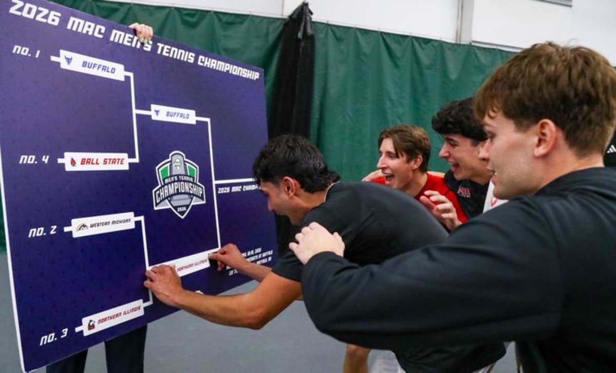 Northern Illinois men's tennis team celebrates comeback victory to reach MAC Championship