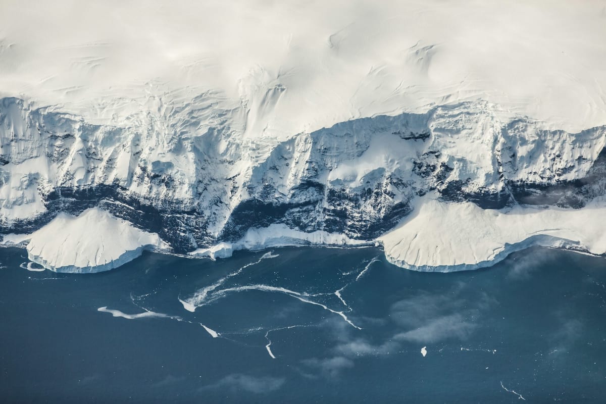 Scientific reconstruction showing ancient Gondwana supercontinent with massive mountain ranges highlighted across landmass
