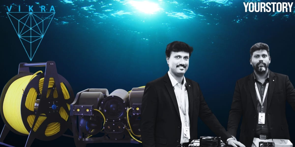 Underwater robot with camera and lighting system exploring deep ocean waters in India
