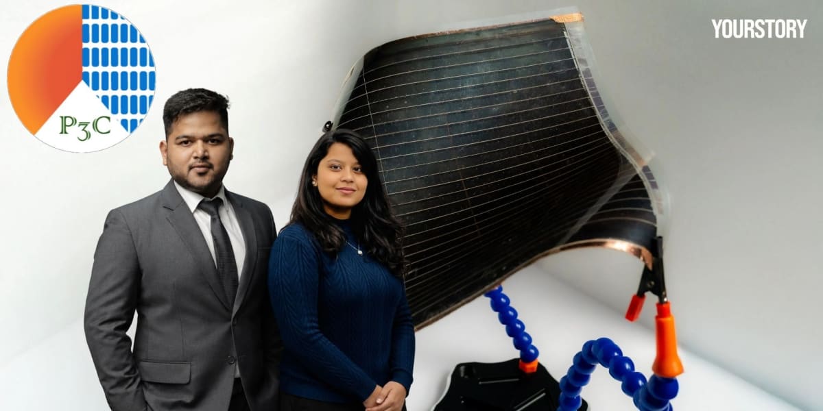 Flexible solar panel module on curved surface demonstrating perovskite technology innovation