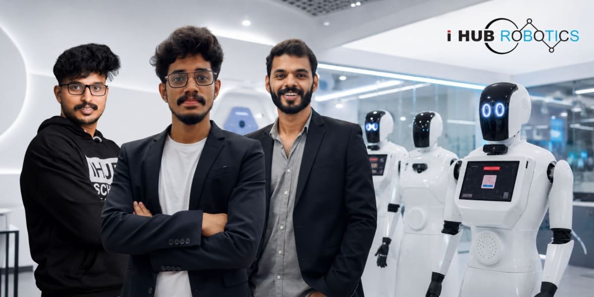 Humanoid service robot with modern design standing in technology facility in Kerala India