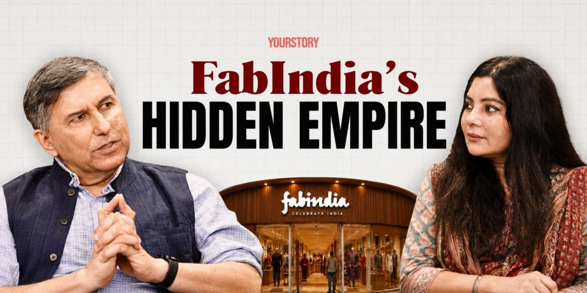 Colorful handcrafted Indian textiles and garments displayed in Fabindia retail store interior