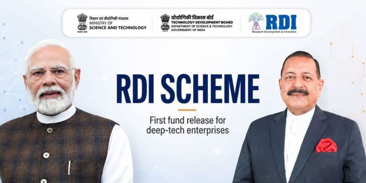 Technology Development Board officials signing funding agreements with five Indian deep tech startup founders
