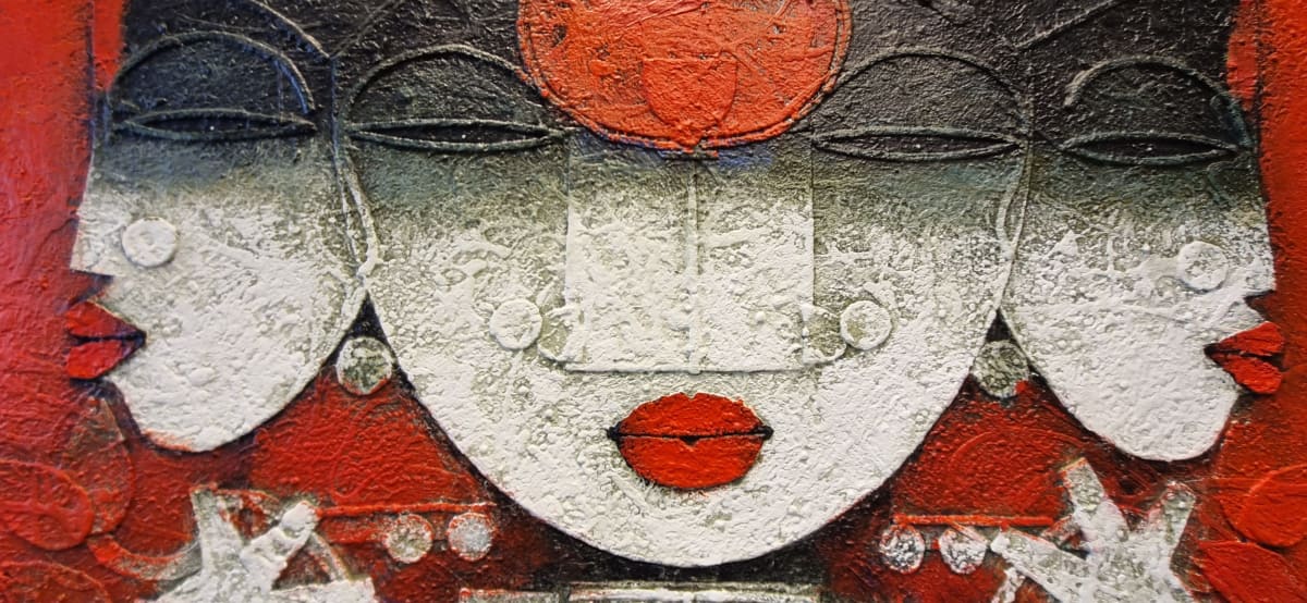 Diverse artwork displayed on white gallery walls at Bengaluru's Gallery Time and Space exhibition