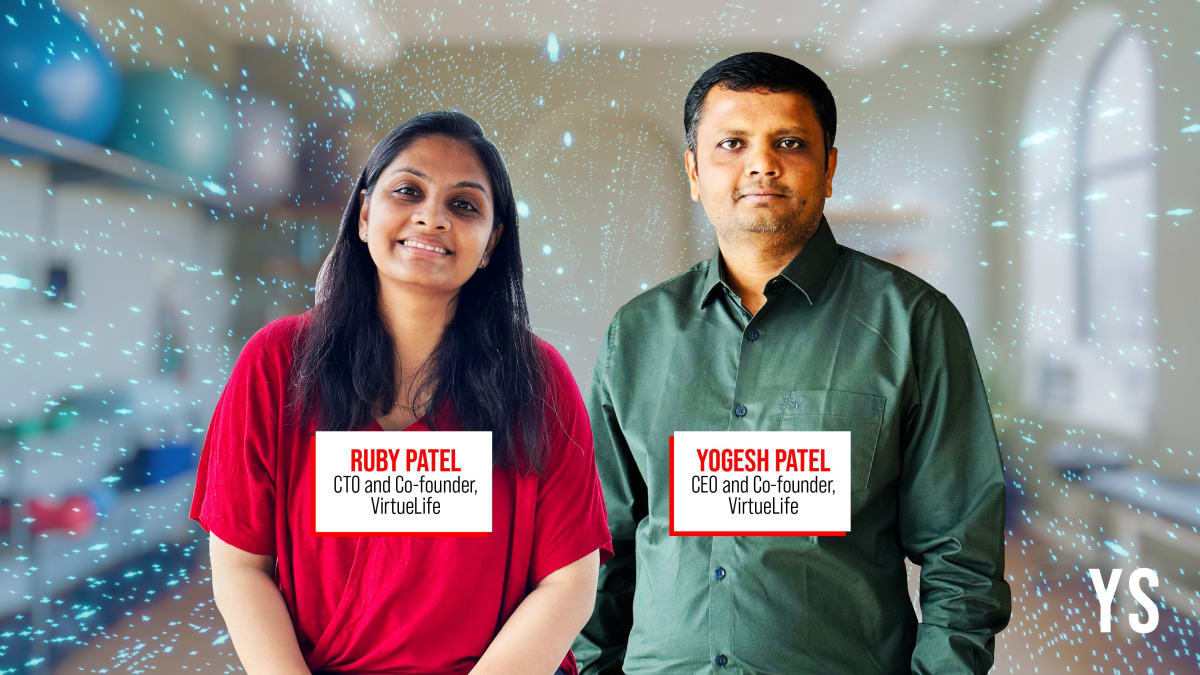 Patient using smartphone to follow video-guided physiotherapy exercises at home in India