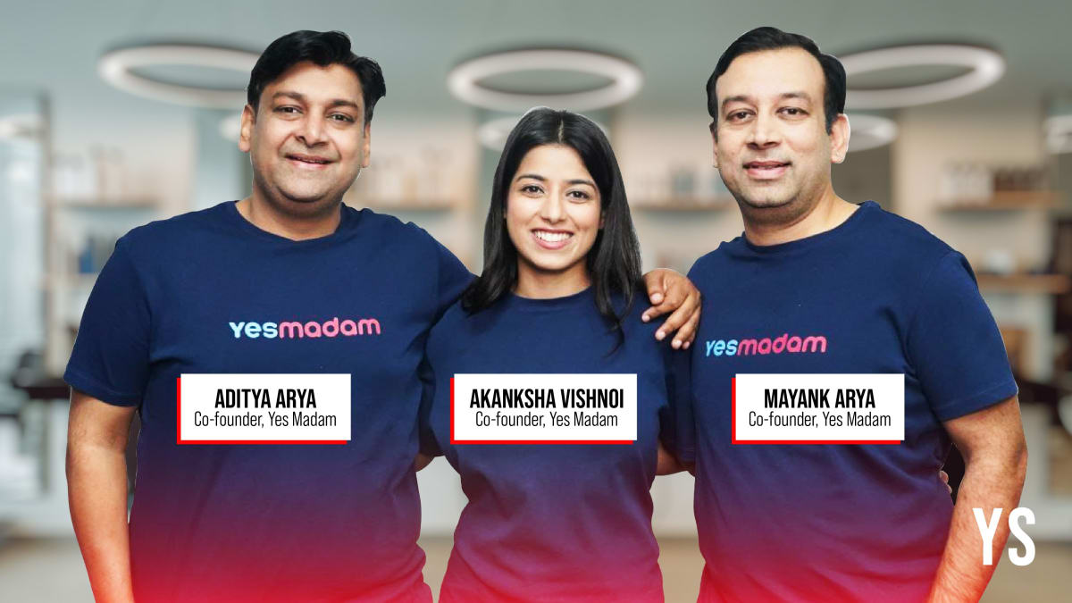 Beauty professional in uniform scanning product barcode before home service appointment in India