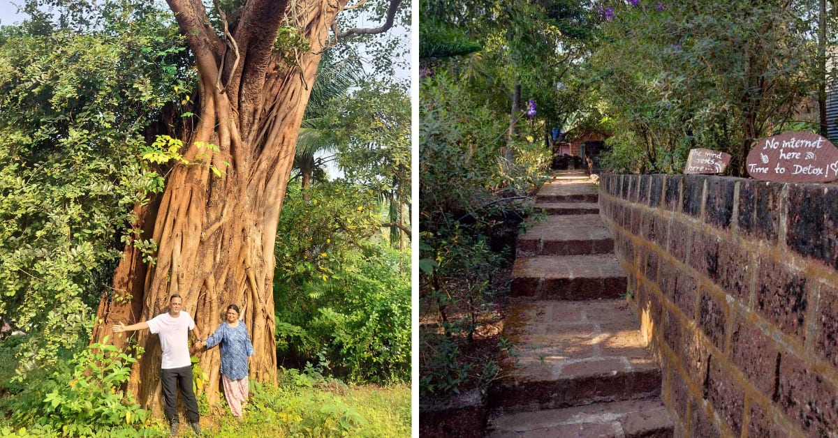 Century-old stone homestay in rural Maharashtra village where women serve traditional meals to travelers