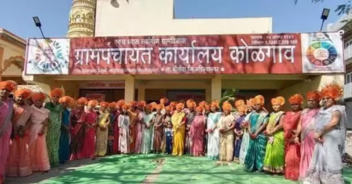 Rural Indian village community gathering together showing collective decision-making and unity