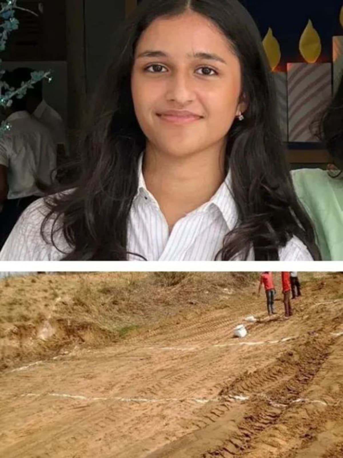 Indian teenager Sharanya Mehta holding smartphone showing her farming irrigation decision support system app