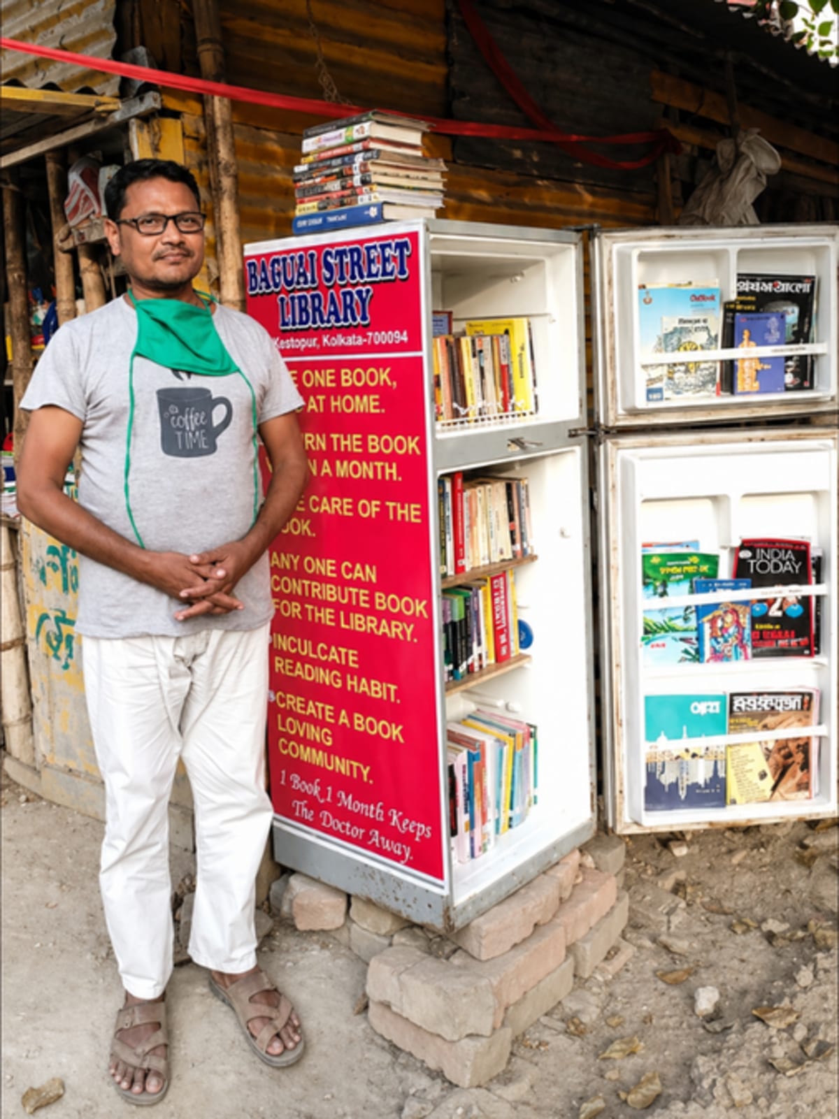 Teacher Turns Broken Fridge Into 19 Free Libraries in India