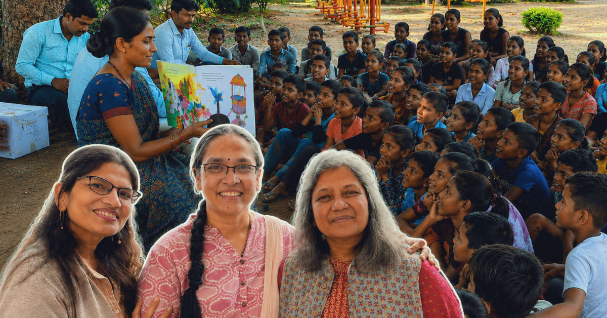 3 Sisters Bring Books and Joy to 8,000 Indian Children