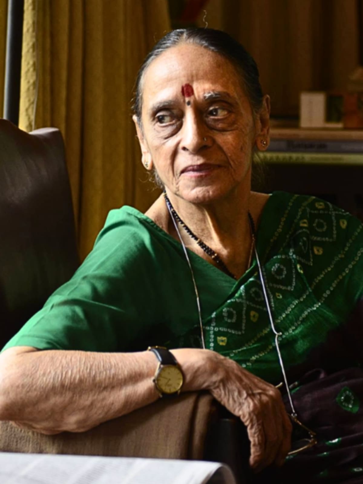Justice Leila Seth, India's first woman Chief Justice, in judicial robes