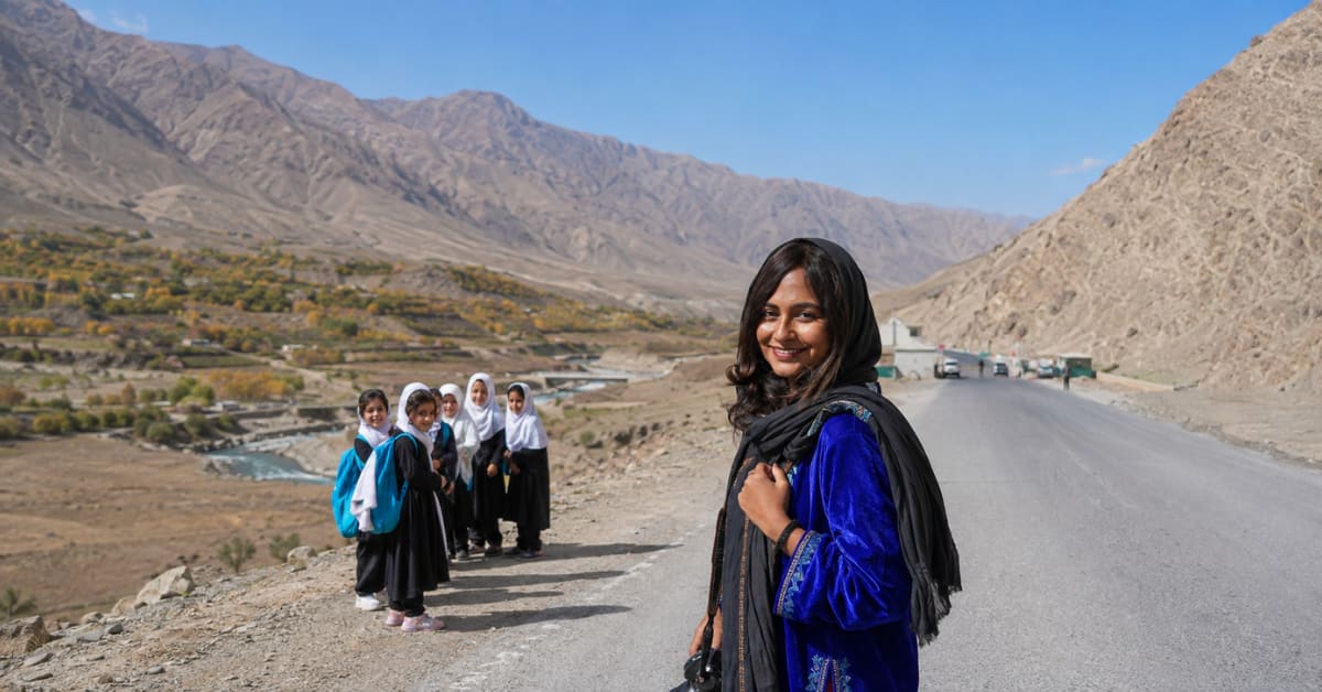** Travel creator Sharanya Iyer exploring markets and meeting local artisans in Afghanistan