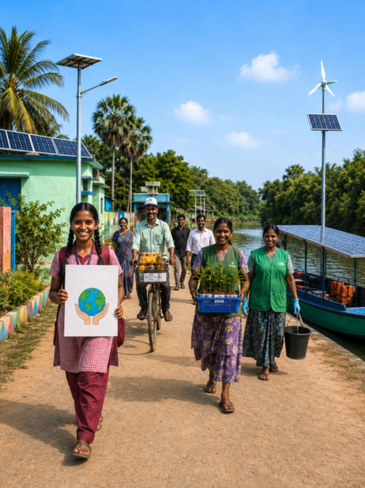 Tamil Nadu Village Beats Cyclones With Mangroves and Solar