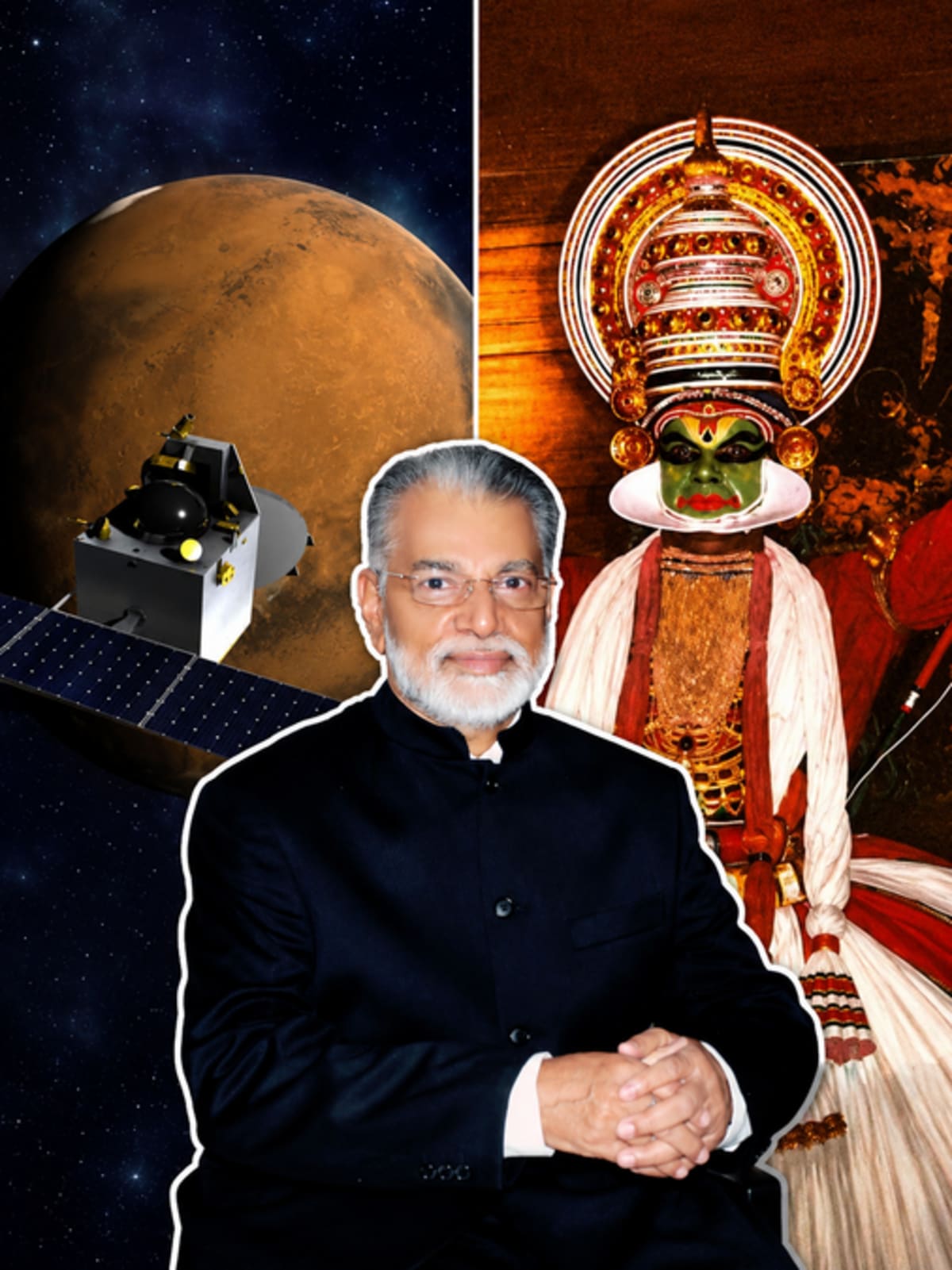 Dr. Radhakrishnan in traditional Indian attire, ISRO scientist who led Mars mission