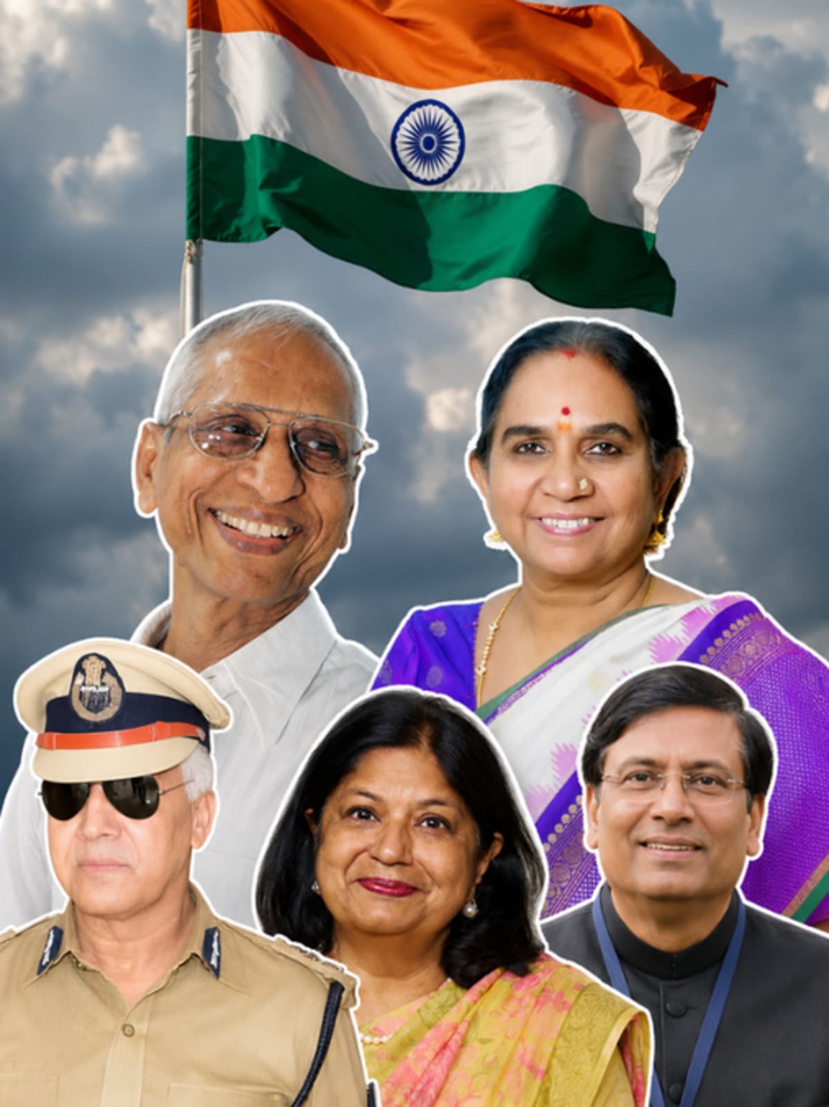 Collage of five Indian civil servants who fought corruption despite career risks