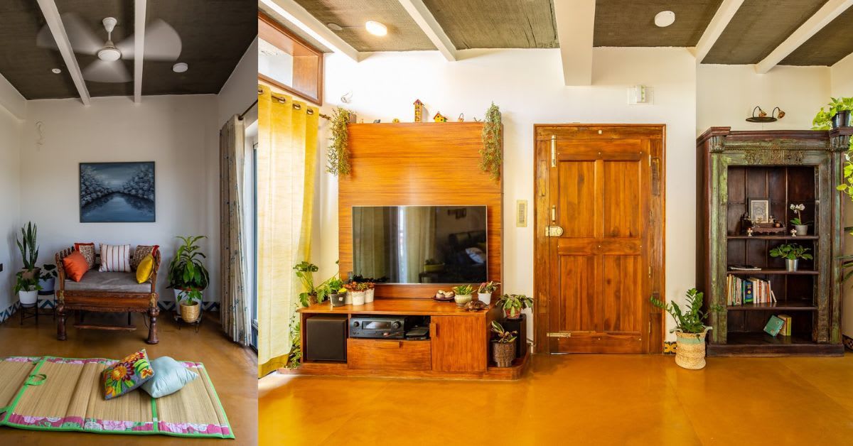 Modern four-story Bengaluru home with rooftop solar panels and green terrace garden
