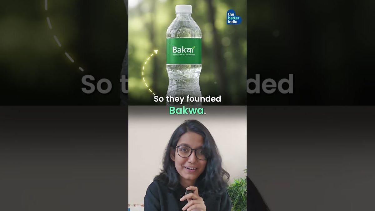 Biodegradable bottle made from sugarcane next to regular plastic bottle for comparison