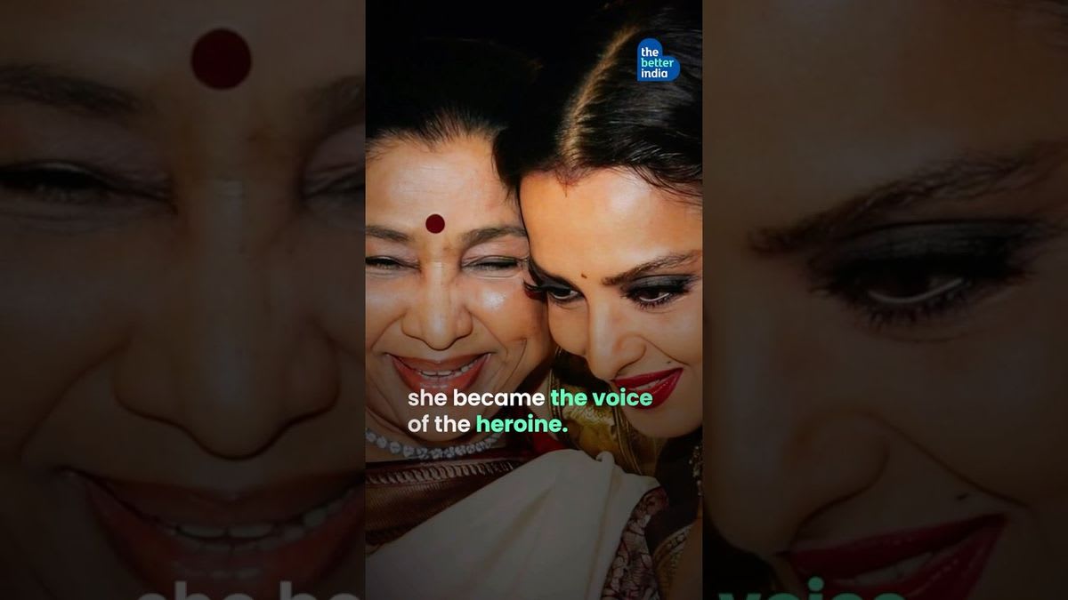 ** Asha Bhosle performing at microphone, legendary Indian playback singer and Bollywood music icon