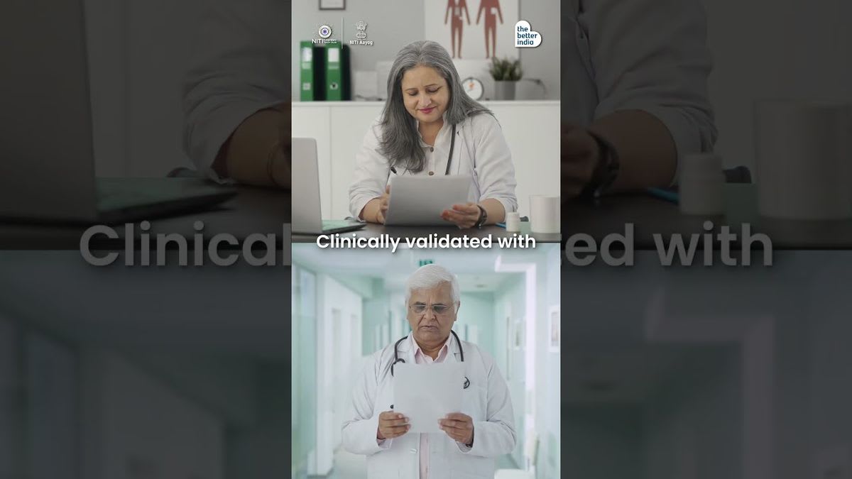 Young engineer Amey Desai with his sensor-based mobility device for Parkinson's patients